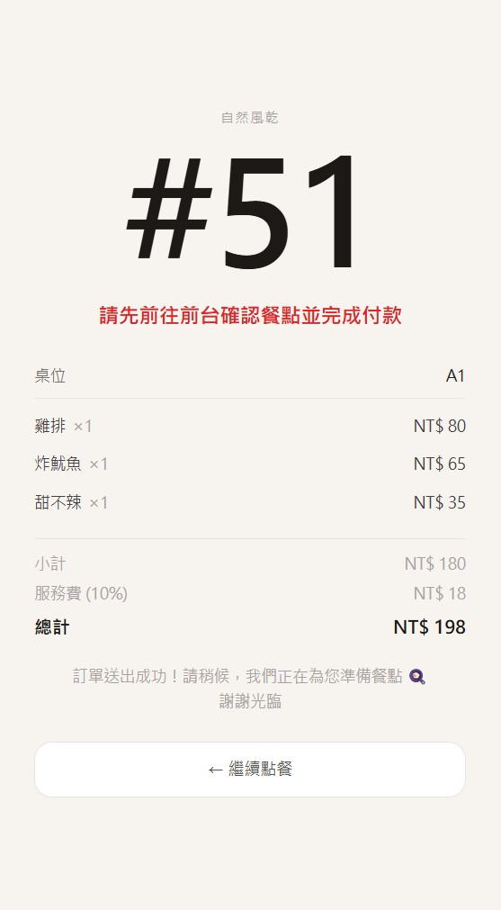 訂單成功